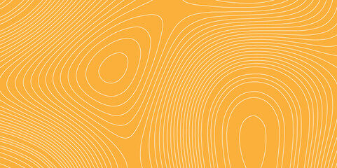 Luxury orange shiny landscape with white lines vector minimal illustration fractal abstract landscape, geodesy topography map seamless pattern geographic mountain relief abstract lines background.