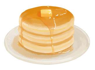 手描きのホットケーキのイラスト