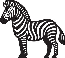 Zebra vector illustration black and white