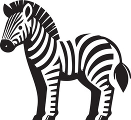 Zebra vector illustration black and white