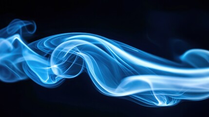 Abstract Blue Smoke Wave: A Serene Study in Flowing Form and Mystical Light