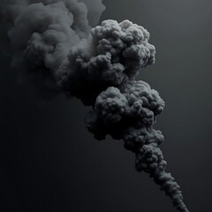 Gray fog or smoke on dark copy space background