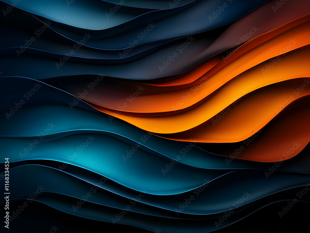 Poster abstract waves in vibrant colors create a dynamic and modern visual backdrop for creative projects.