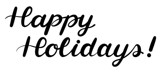 クリスマスのメッセージの手書き文字（Happy Holidays!）