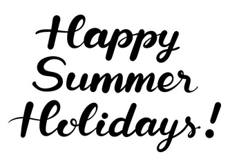 暑中見舞いの手書き文字（英語「いい夏休みを！」）