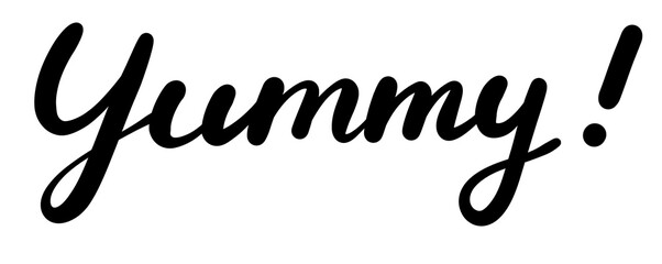 Yummy!の手書き文字