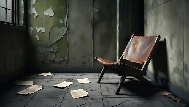 Empty room corner of old grunge interior