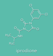 Iprodione fungicide molecule. Skeletal formula.