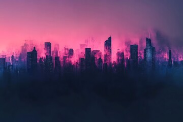 Fototapeta premium sunrise cityscape glow with futuristic urban elements and vibrant gradients 