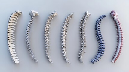 Types of Scoliosis: Thoracic and Lumbar Diagrams