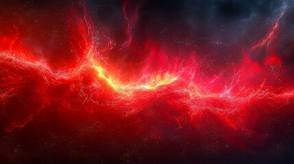 A burst of red energy on a black background. Modern design background