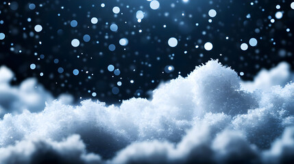 Captivating image of snowflakes falling gently onto a fluffy cloud, creating a serene winter atmosphere.