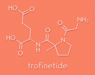 Trofinetide drug molecule. Skeletal formula.