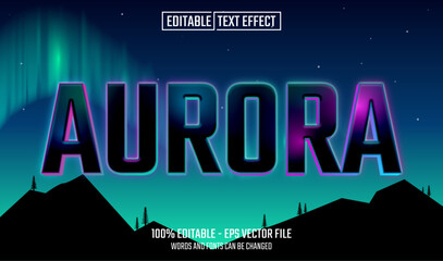 aurora editable text effect