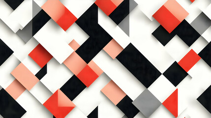 Abstract Red Black White Geometric Pattern Background Design Texture.