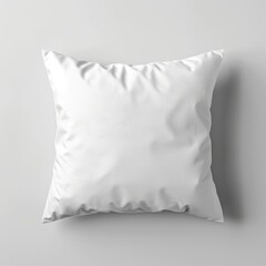 Plain white square throw pillow on a neutral background.