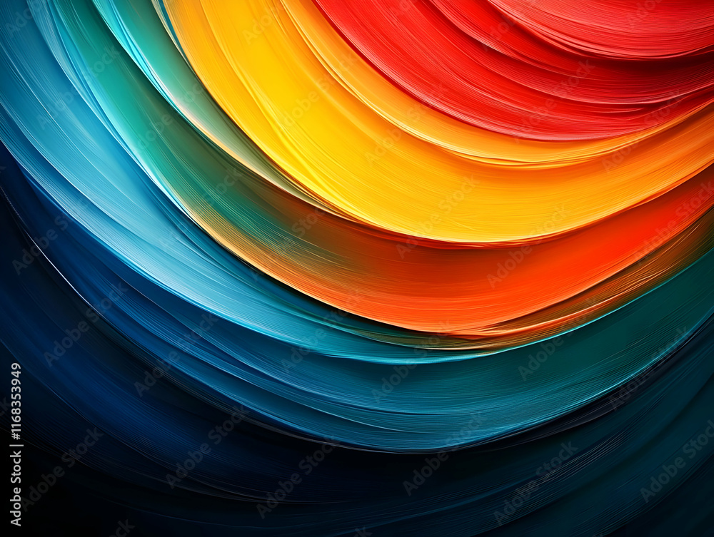Poster vibrant abstract waves of color flowing seamlessly, creating a captivating and dynamic visual experi