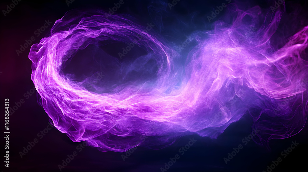 Wall mural vibrant purple smoke swirls in an artistic display, creating a mesmerizing visual effect ideal for b