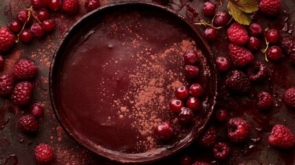 Delicious Chocolate Fondant Dessert with Fresh Berries