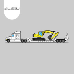 A vector illustration of a delivery truck icon, symbolizing cargo transport and industrial vehicle equipment