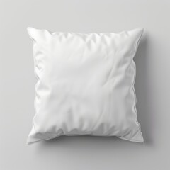 Fototapeta premium White square pillow mockup on gray background. (3)