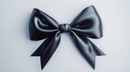 Naklejka premium Elegant black satin ribbon bow.