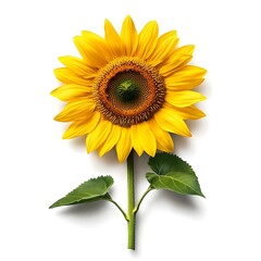 Obraz premium Vibrant and Radiant Sunflower in Full Bloom against White Background