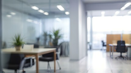 Modern Office Interior with Blurred Abstract Background, Perfect for Work Environment Themes