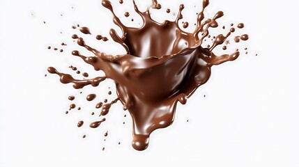 Fototapeta premium Delicious Chocolate Splashing Against White Background