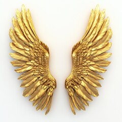 Golden Wing Pair White Surface