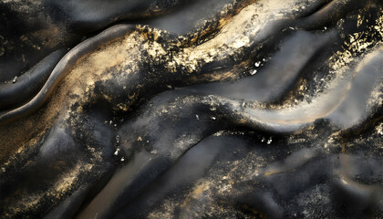 Abstract 3D Black Gold Texture Background