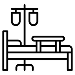 hospital bed single icon