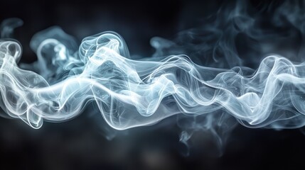 Fototapeta premium Abstract Smoke Waves: A Serene Study in Gray and White