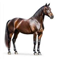 Obraz premium Brown Horse on White Background