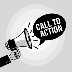 Call to Action Megaphone Icon with Speech Bubble