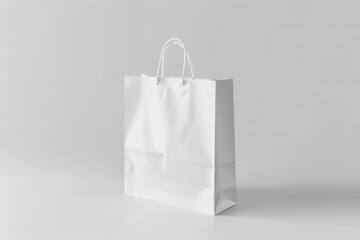 Blank white paper shopping bag mockup. (4)
