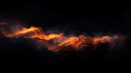 Abstract fiery swirls, an ethereal dance of orange and black, a mesmerizing visual spectacle of energy and movement, capturing the essence of incandescent motion.