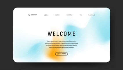 Abstract wave futuristic design of landing page. trendy gradient mesh website design	
