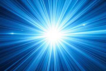 Obraz premium Bright blue light burst with rays extending outward from the center.