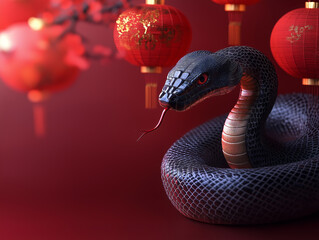 Obraz premium Snake zodiac Lunar new year 2025