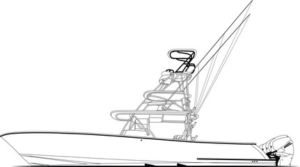 Fototapeta premium Boat Vector, Fishing boat vector, Sport fishing boat vector 
