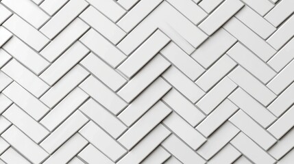 Modern White Subway Tile Pattern in Herringbone Layout Design