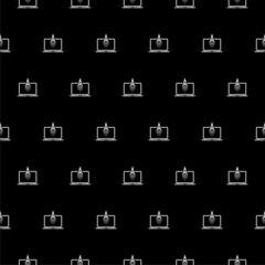 Business startup project icon isolated seamless pattern on black background