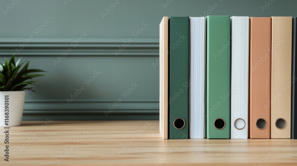 Poster Color-coded filing system adding a touch of organization to modern office decor