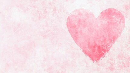 Fototapeta premium Romantic Watercolor Heart - Elegant Valentine's Day Artwork in Pink and Red Gradient on Textured Background