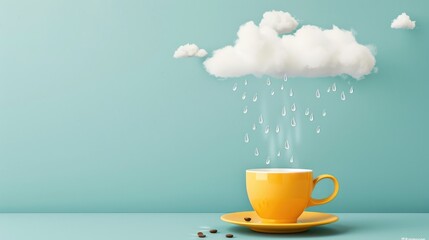 Coffee Cloud Rain Minimalist Still Life