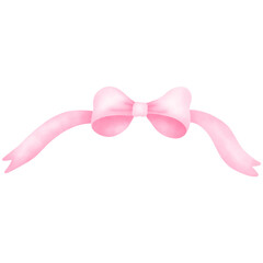 Watercolor Pink Ribbon Clipart Collection