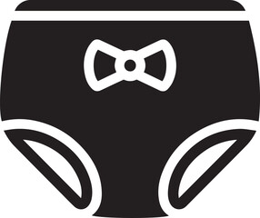 Baby diaper Silhouette vector illustration