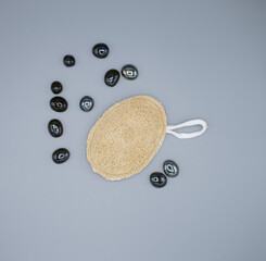 Natural loofah sponge scrub for bathing