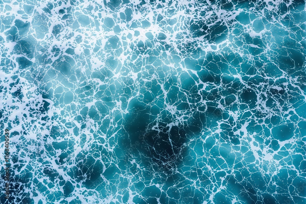 Poster Abstract blue and white textured water background with intricate patterns.